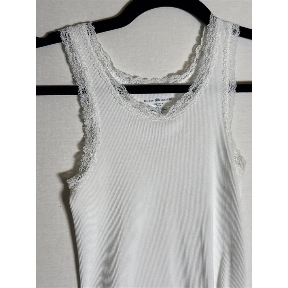 Brandy Melville Womens Ribbed Tank Top One Size White Basic Y2K Crop